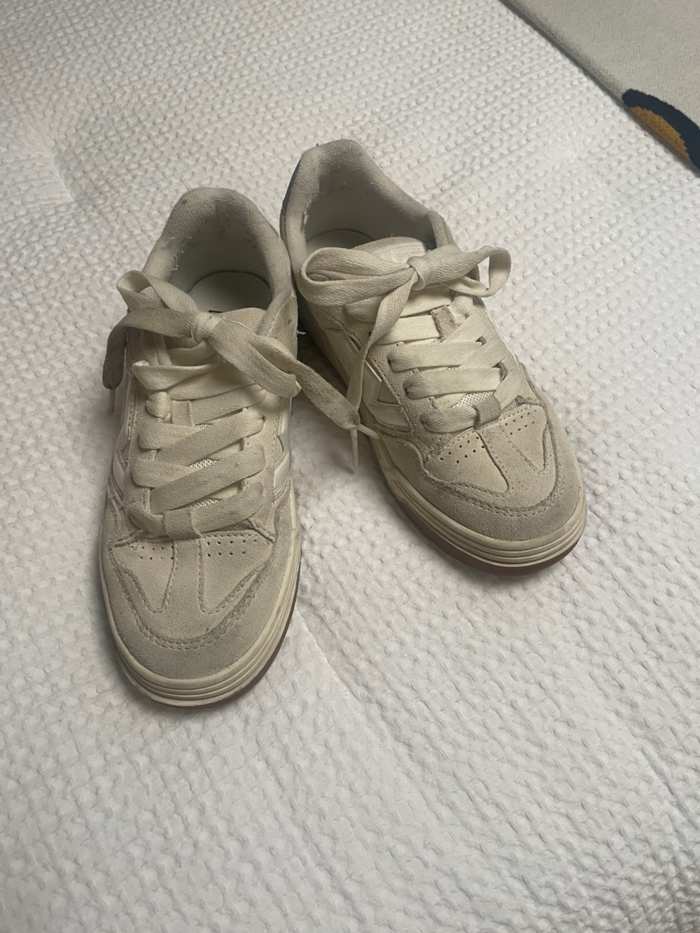 Vans Lowland 2.0 Suede Sneakers in Off-White/Cream